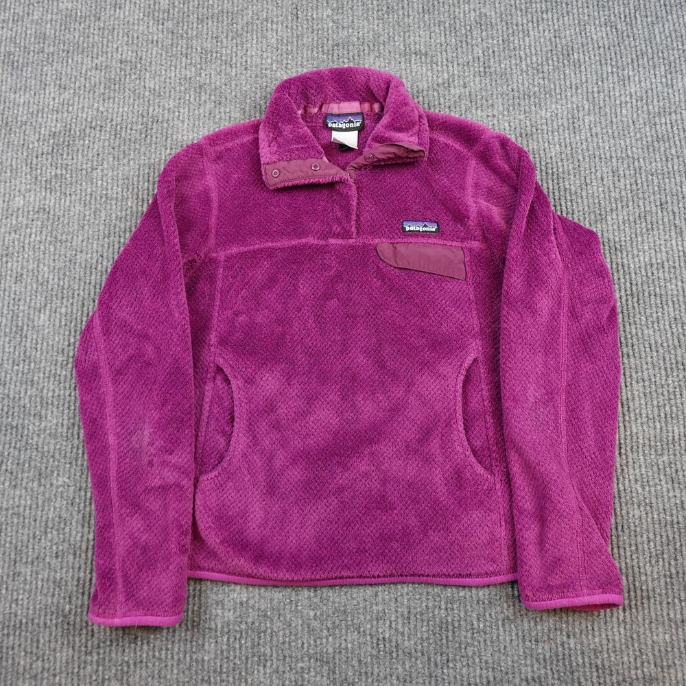 Patagonia Retool Snap T Pullover Jacket Womens Small Pink Fleece Hiking Berry